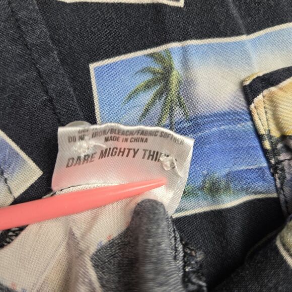 RSVLTS Bob Ross Shirt Sz XL Black Rayon Postcards Beach Short Sleeve Button Up - Picture 5 of 5